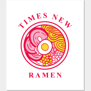 Times New Ramen, funny noodles font graphic design Posters and Art